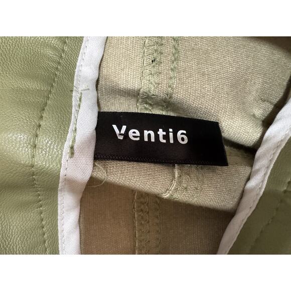 Venti6 Faux Leather Green Paper Bag Highwaisted Womens Joggers Size M Retro - Picture 4 of 10